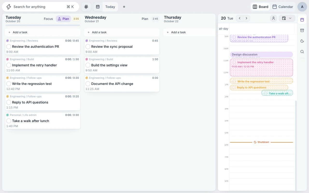 Juno’s current planner with example code review and implementation tasks