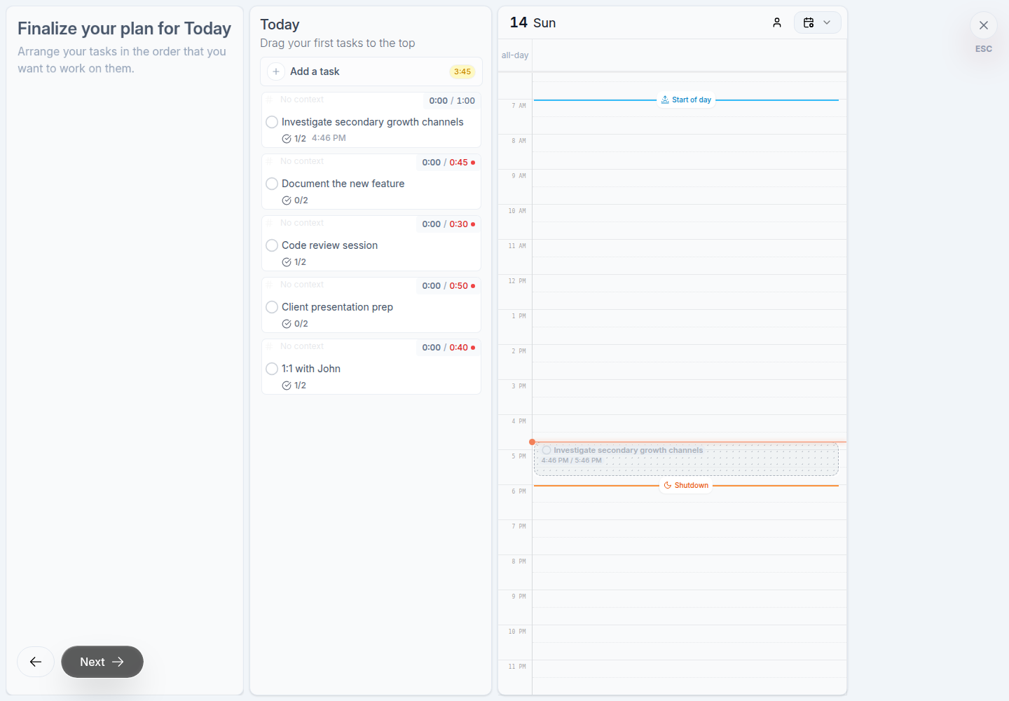 Private Juno calendar blocks